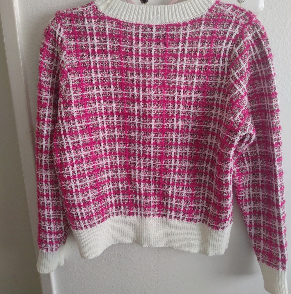 NWT Pink Tweed Cardigan - Picture 2 of 4